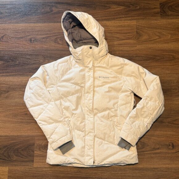 Columbia Lay D Down Jacket Women’s Medium White WL4047-494 Hooded Puffer Coat - Picture 1 of 16